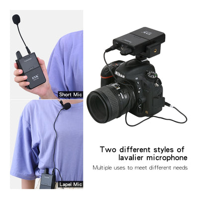EYK UHF Wireless Lavalier Microphone with Headphone Monitor – EW-C100 / EW-C102 30-Channel Lapel Mic System