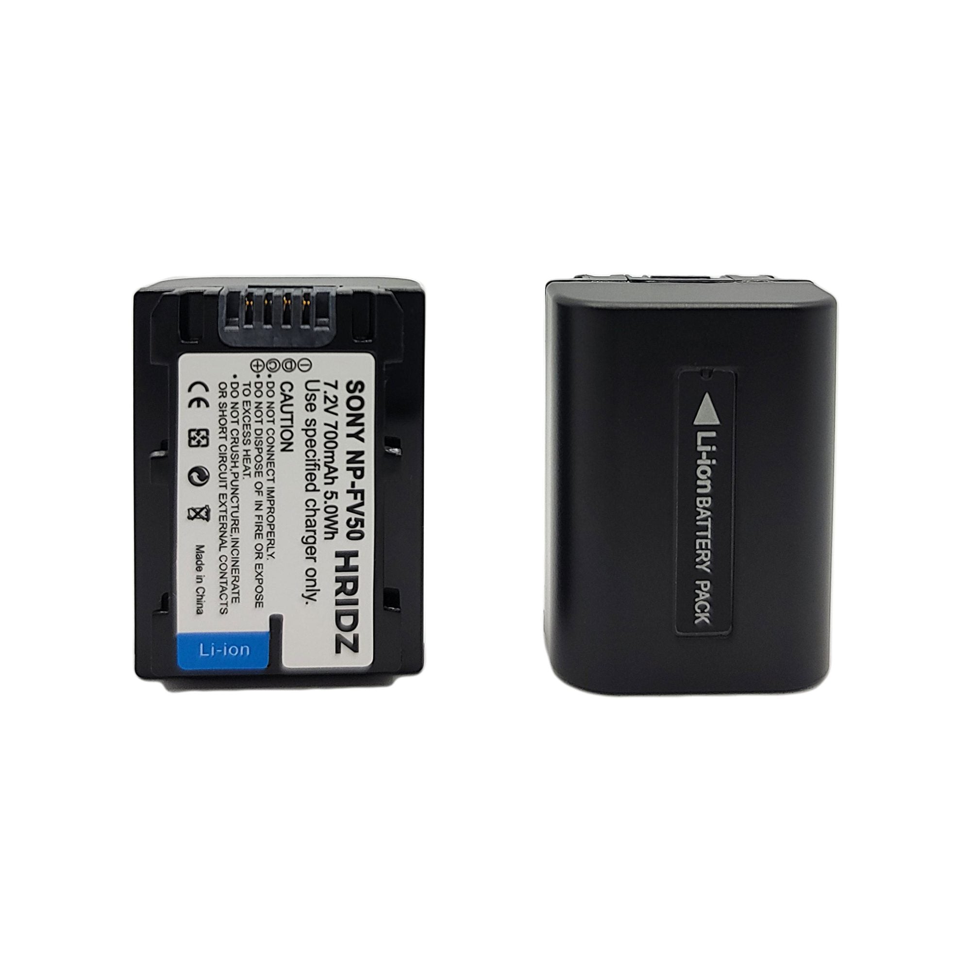 Hridz NP-FV50 Battery for Sony FV50 FV60 FV70 HDR-XR150 XR160 XR260V XR350 XR550