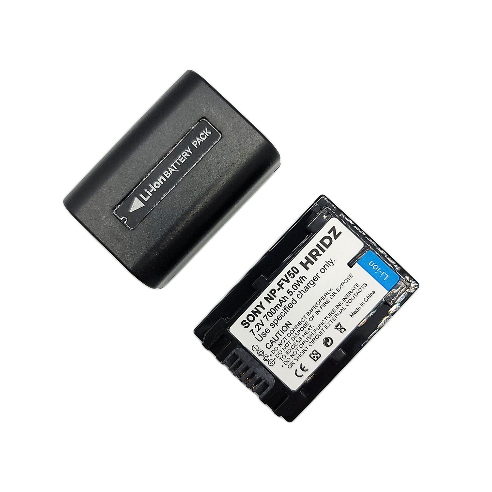 Hridz NP-FV50 Battery for Sony FV50 FV60 FV70 HDR-XR150 XR160 XR260V XR350 XR550