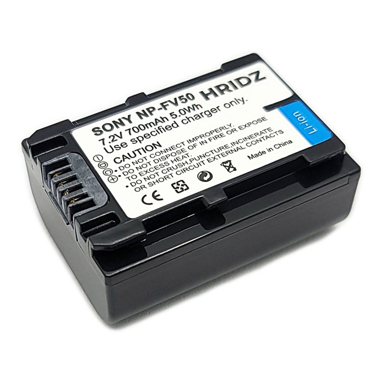 Hridz NP-FV50 Battery for Sony FV50 FV60 FV70 HDR-XR150 XR160 XR260V XR350 XR550