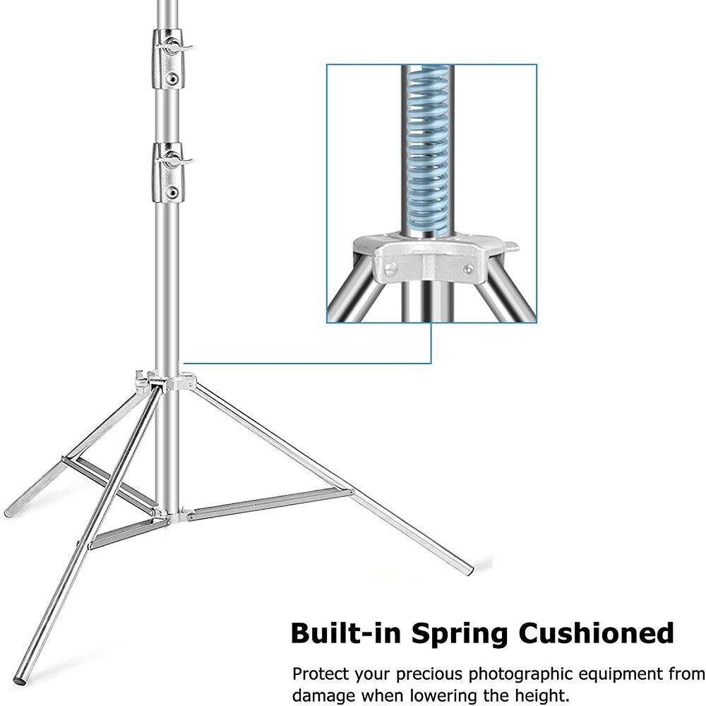 Hridz 2.8m Stainless Steel Light Stand Heavy Duty Tripod for Studio Photo Softbox