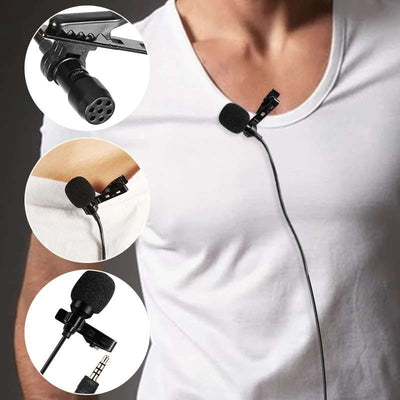 HRIDZ 6M+ 3.5mm Jack Clip-on Lavalier Lapel Microphone for iPhone Android DSLR Cameras