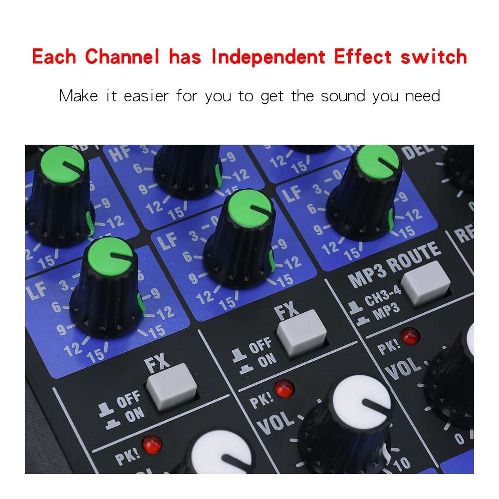 HRIDZ G04 Audio Sound Mixer with UHF Wireless Microphone for DJ Karaoke PC Record