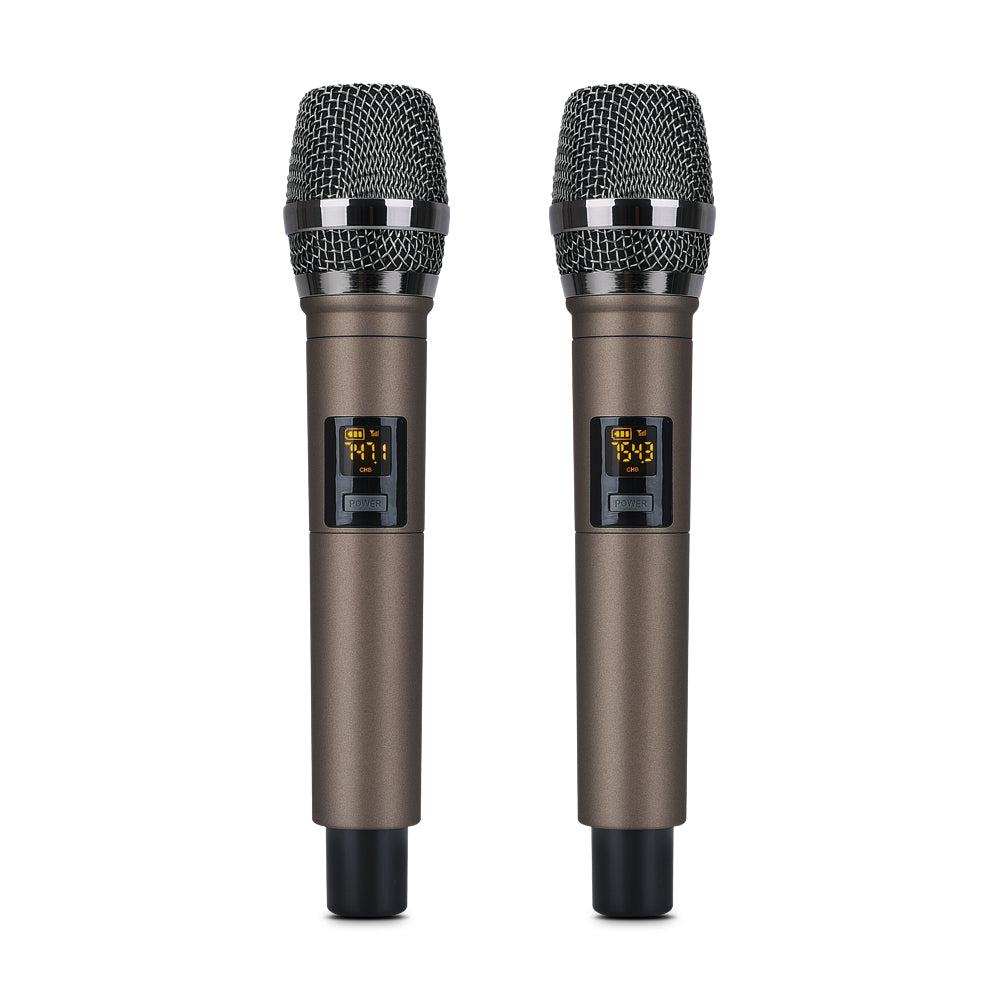 HRIDZ 4 Channel Audio Mixer Karaoke Machine with 2 Wireless Microphones Mixing Console