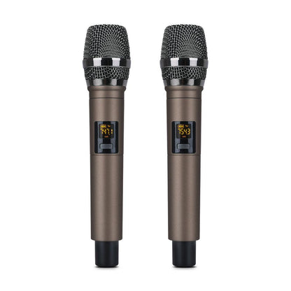 HRIDZ 4 Channel Audio Mixer Karaoke Machine with 2 Wireless Microphones Mixing Console