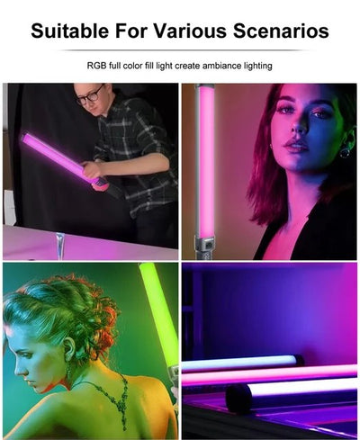 HRIDZ W270RGB 50cm Handheld RGB LED Stick Light – 20W Photography Video Tube Light with 2500K-9000K Adjustable Color Temperature &amp; Rechargeable Battery