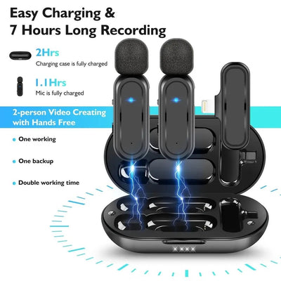 HRIDZ Wireless Lavalier Microphone Lightning Port Mic For iPhone ipad Vlog Live Stream
