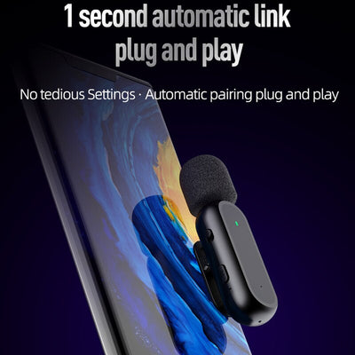 HRIDZ Wireless Lavalier Microphone Lightning Port Mic For iPhone ipad Vlog Live Stream