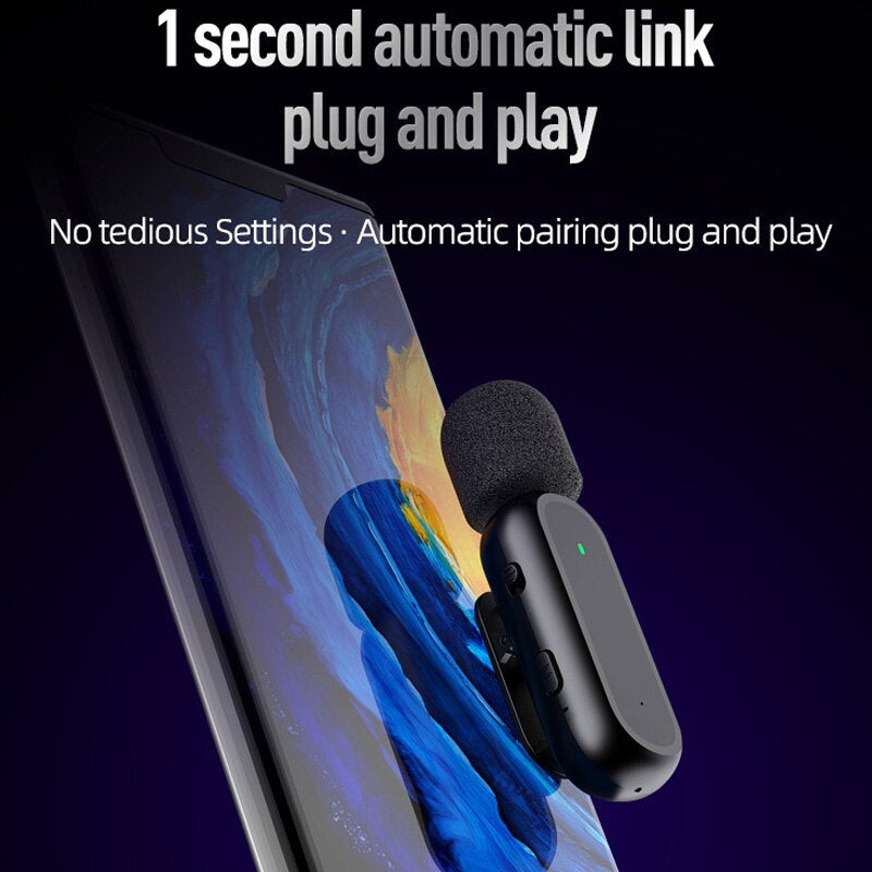 HRIDZ Wireless Lavalier Microphone Lightning Port Mic For iPhone ipad Vlog Live Stream
