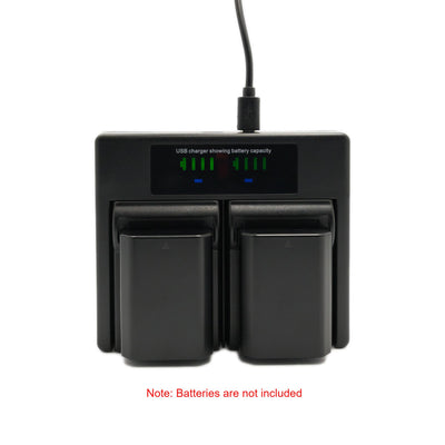 HridZ NP-FZ100 Dual Charger Pack for Sony Alpha 9, A7III, A7RIII, A9, A6600, A7C – Rechargeable Dual Battery Charger with Micro-USB, 2-4 Hours Charging