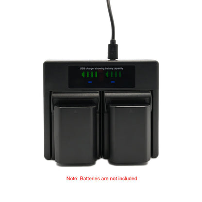 HridZ NP-FZ100 Dual Charger Pack for Sony Alpha 9, A7III, A7RIII, A9, A6600, A7C – Rechargeable Dual Battery Charger with Micro-USB, 2-4 Hours Charging