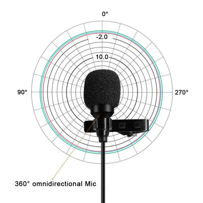 Hridz 10m long 3.5mm lapel microphone for mobile phone and DSLR