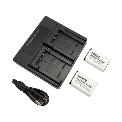 Hridz 1600mAh 2*Battery 1*Dual Charger for Sony RX100 NP-BX1 NPBX1 ZV1
