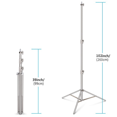 Hridz 280cm Stainless Steel Light Stand Heavy Duty with Spigot