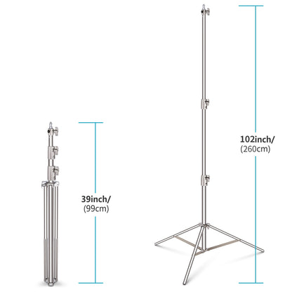 Hridz 280cm Stainless Steel Light Stand Heavy Duty with Spigot