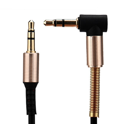 Hridz 3.5  AUX Anti-break high-elastic headphone cable 90 degree elbow spring audio cable