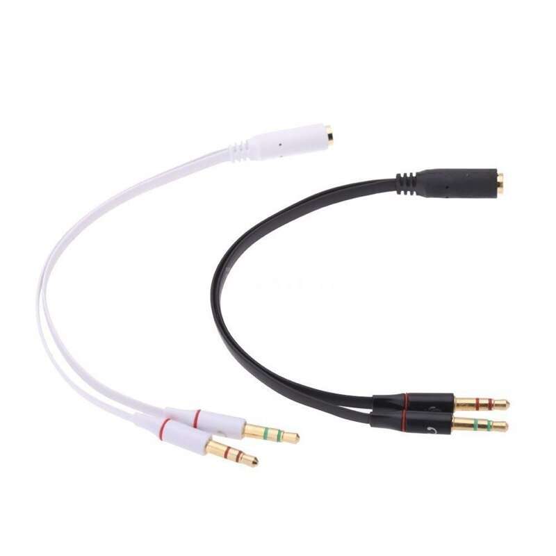 Hridz 3.5mm Headset Y-Splitter – 1 Female to 2 Male Mic & Headphone Adapter for PC