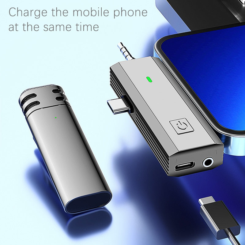 Hridz 3 In 1 Wireless Lavalier Lapel Microphone Set For Iphone Android SLR Camera