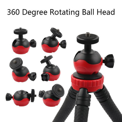 Hridz 360 Degree Flexible Octopus Portable Tripod Heavy Duty Ball Head Stand for GoPro DSLR Camera