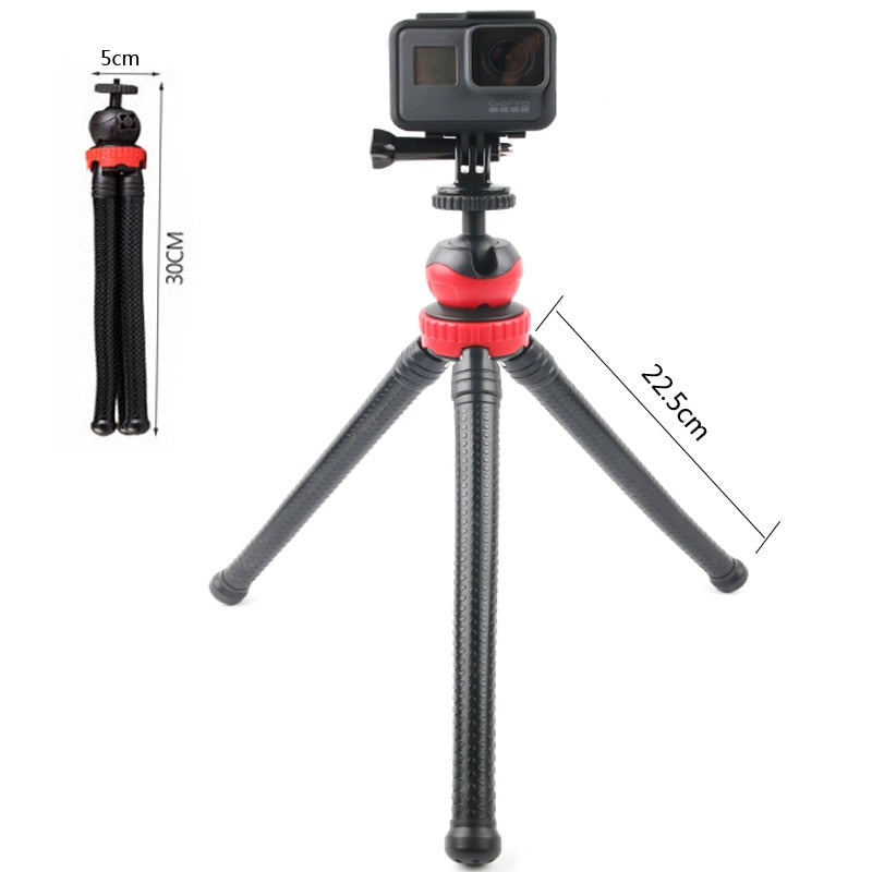 Hridz 360 Degree Flexible Octopus Portable Tripod Heavy Duty Ball Head Stand for GoPro DSLR Camera