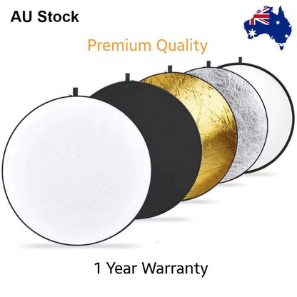 Hridz 5 in 1 Multi-Disc Collapsible Reflector-Silver Gold White Black