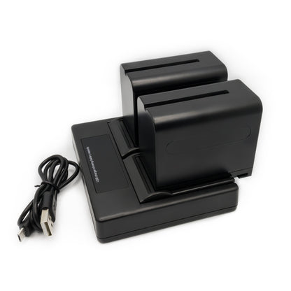 Hridz 6600mAh 2*Batteries 1* Dual Charger set for Sony NPF Video Monitor Camcorder Video Light