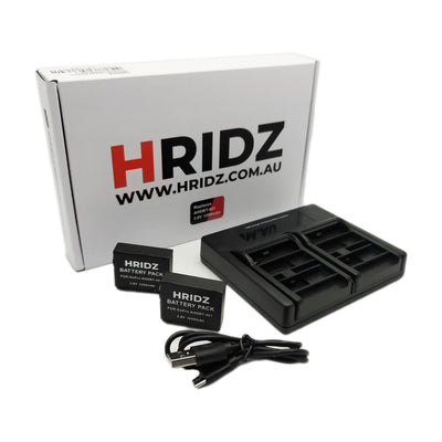 Hridz AHDBT-401 2 Batteries & Dual Charger Kit for GoPro HERO4 Black & Silver