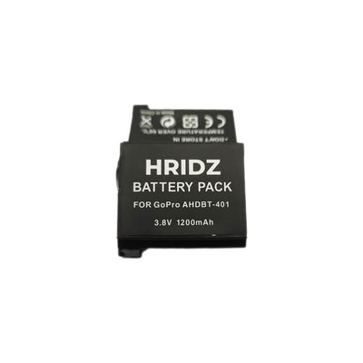 Hridz AHDBT-401 2 Batteries & Dual Charger Kit for GoPro HERO4 Black & Silver