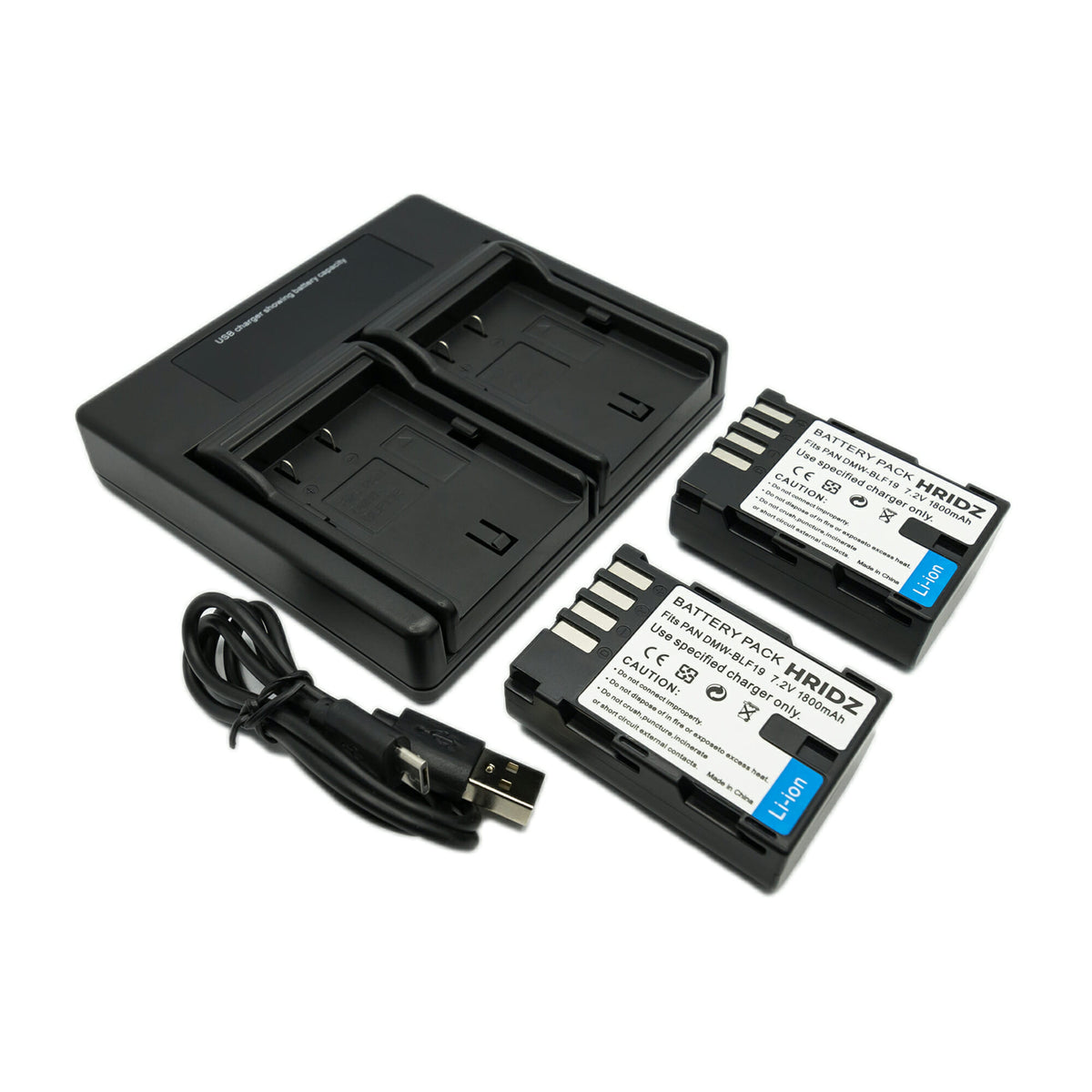 Hridz BLF19 2 Batteries & Dual Charger Kit for Panasonic Lumix GH3/GH4/GH5/G9