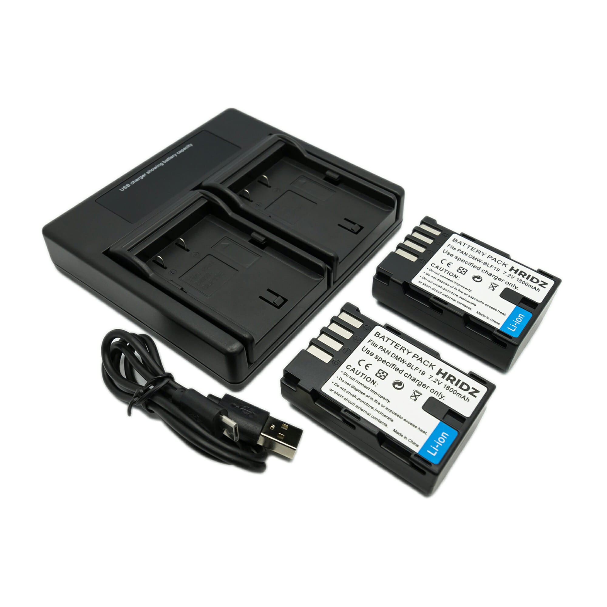 Hridz BLF19 Batteries & Charger Set for Panasonic GH9 GH5s GH4 GH3 DMW-BLF19