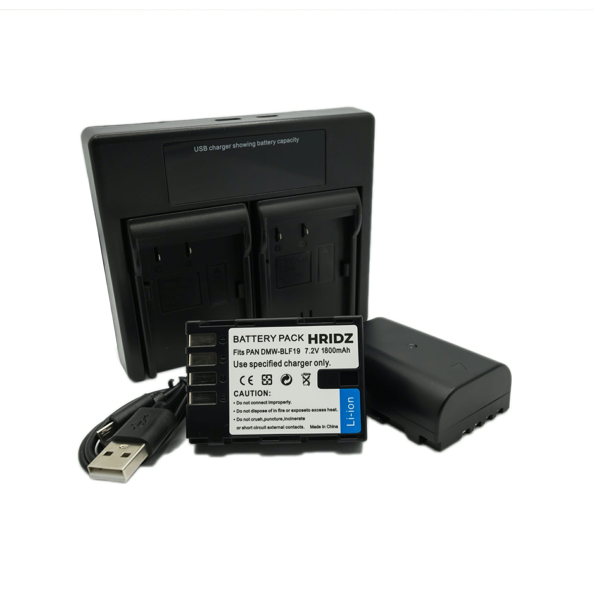 Hridz BLF19 Batteries & Charger Set for Panasonic GH9 GH5s GH4 GH3 DMW-BLF19