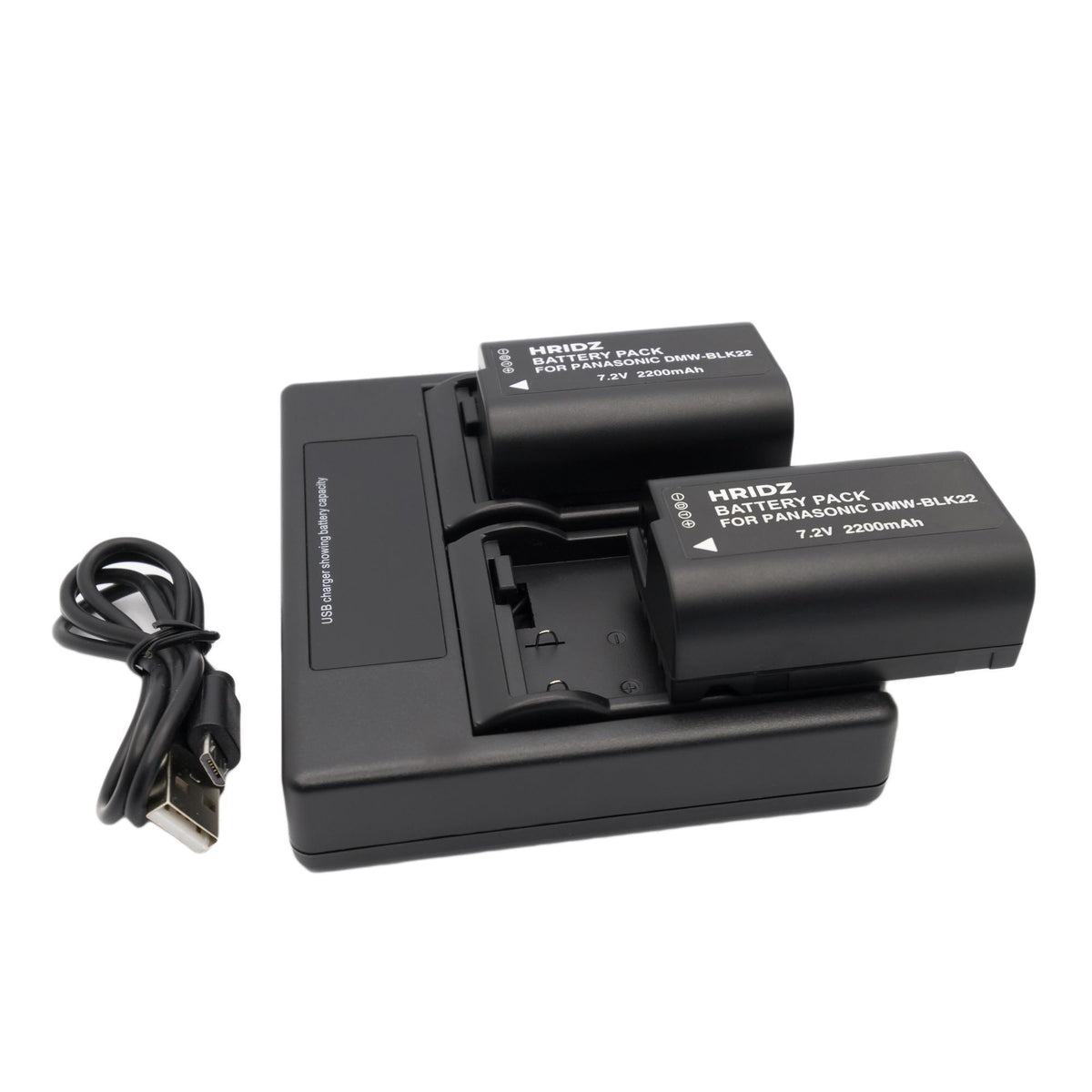 Hridz BLK22 2 Batteries & Dual Charger Kit for Panasonic Lumix S5/GH5/G9/GH5s/GH6