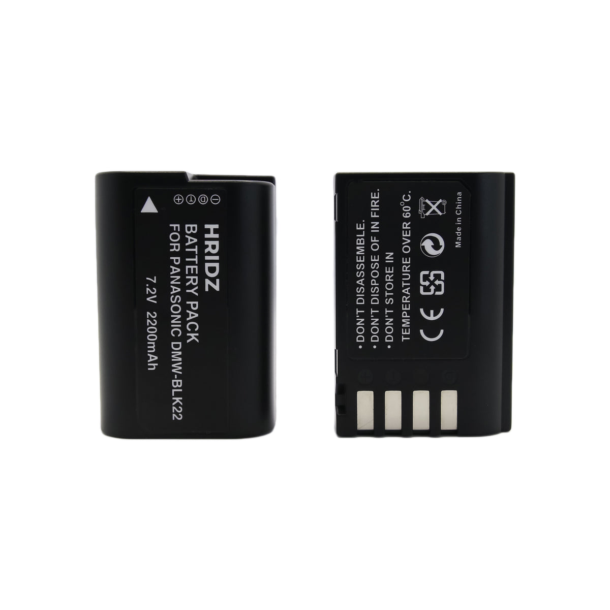 Hridz BLK22 2 Batteries & Dual Charger Kit for Panasonic Lumix S5/GH5/G9/GH5s/GH6