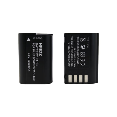 Hridz BLK22 2 Batteries & Dual Charger Kit for Panasonic Lumix S5/GH5/G9/GH5s/GH6