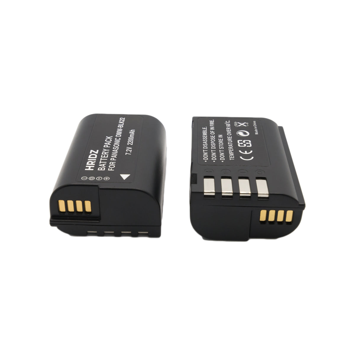 Hridz BLK22 2 Batteries & Dual Charger Kit for Panasonic Lumix S5/GH5/G9/GH5s/GH6
