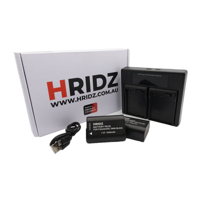 Hridz BLK22 2*Battery 1*Dual Charger for Panasonic DMW-BLK22 LUMIX DSLR Camera GH5s S9 G9