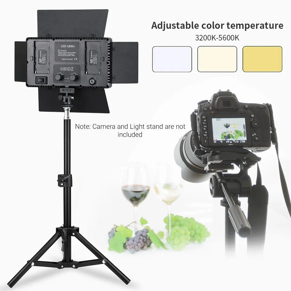 Hridz Bi-colour Video Light – Dimmable Bi-Color 2500K-8500K Panel, Remote-Controlled, for Photography, YouTube, Vlogging, and Video Recording with AU Plug Power Adapter