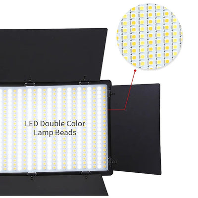 Hridz Bi-colour Video Light – Dimmable Bi-Color 2500K-8500K Panel, Remote-Controlled, for Photography, YouTube, Vlogging, and Video Recording with AU Plug Power Adapter