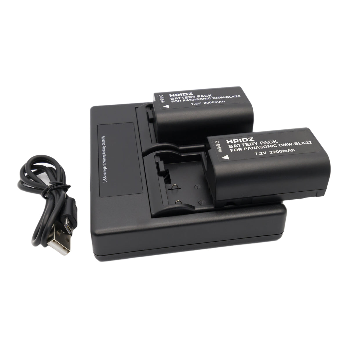 Hridz DMW-BLK22 Battery & Charger – Choose 1 Battery, 2 Batteries, Charger or Combo – for Panasonic Lumix S5/GH5/G9/GH5s/GH6