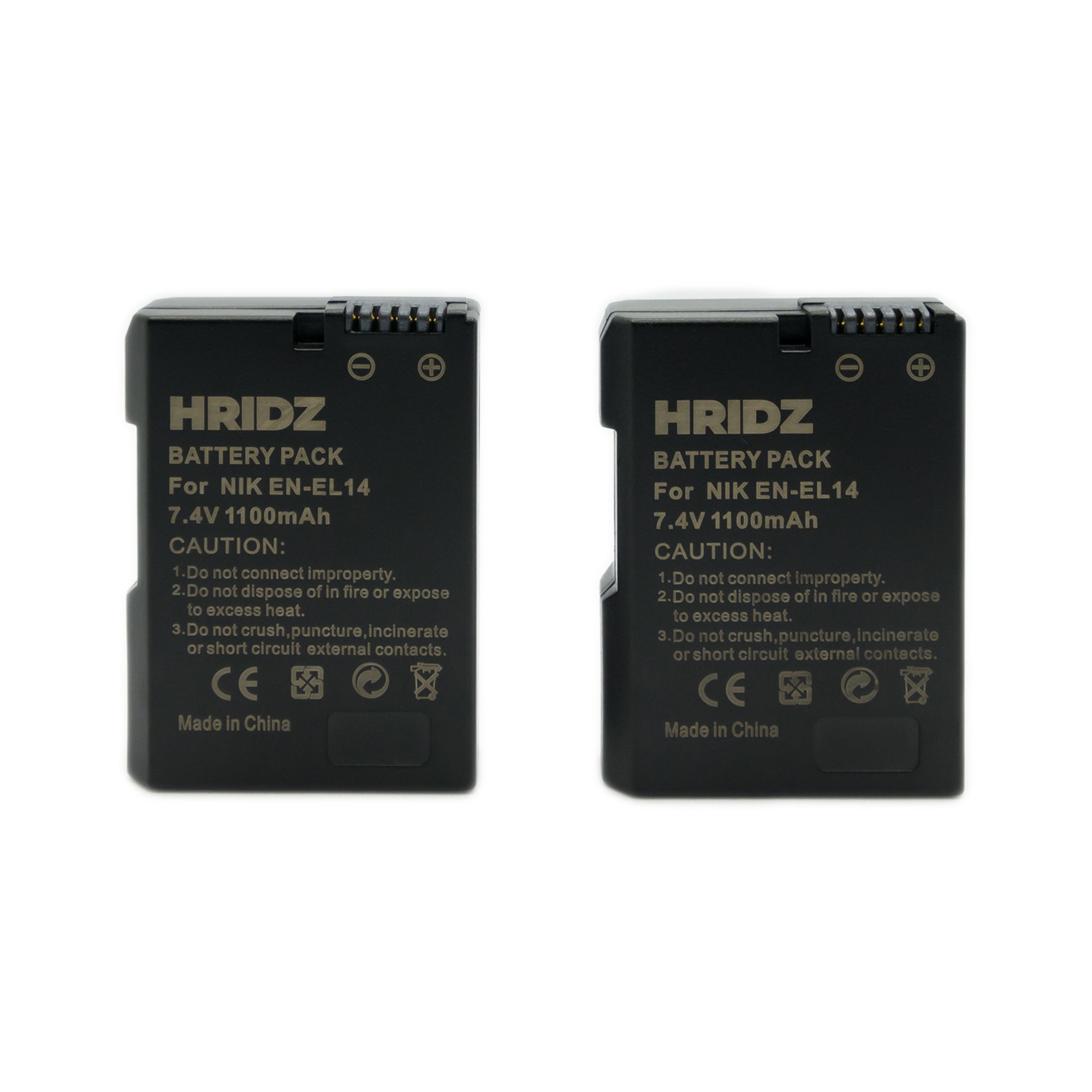 1pcs Hridz EN-EL14 Battery For Nikon D-Series, Coolpix and P-Series Cameras