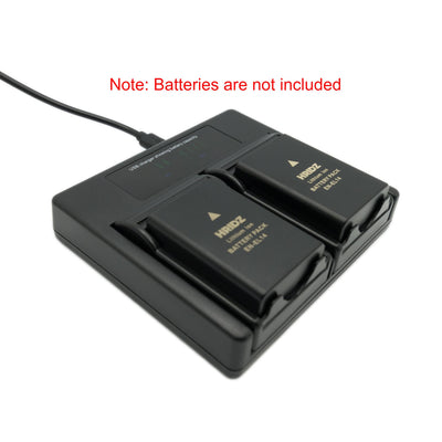 Hridz EN-EL14 Dual Battery Charger for Nikon D-Series & Coolpix P-Series Cameras