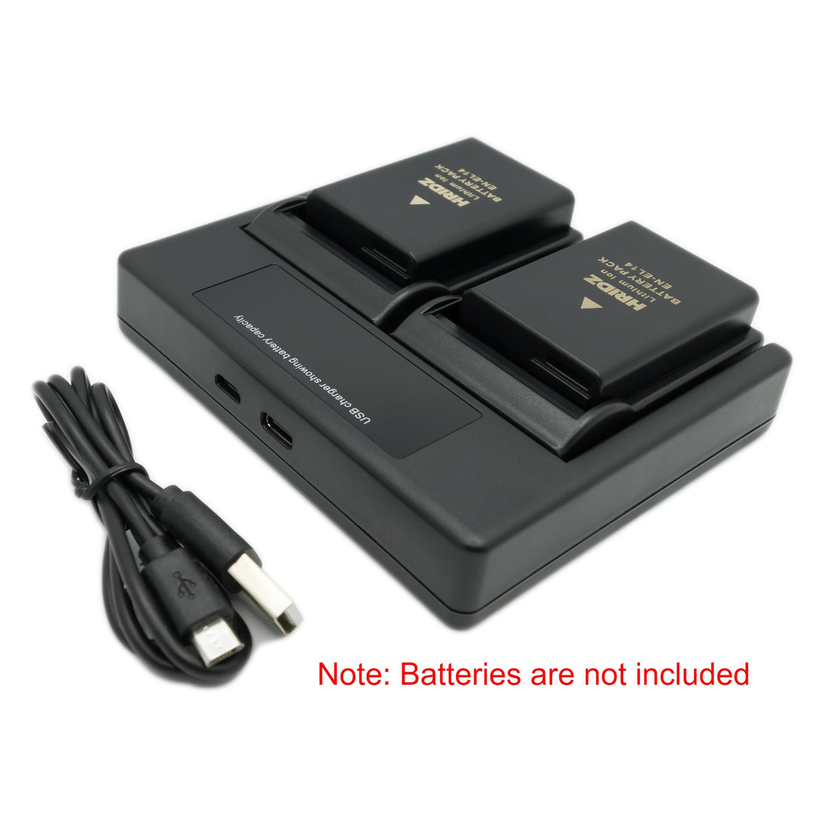 Hridz EN-EL14 Dual Battery Charger for Nikon D-Series & Coolpix P-Series Cameras