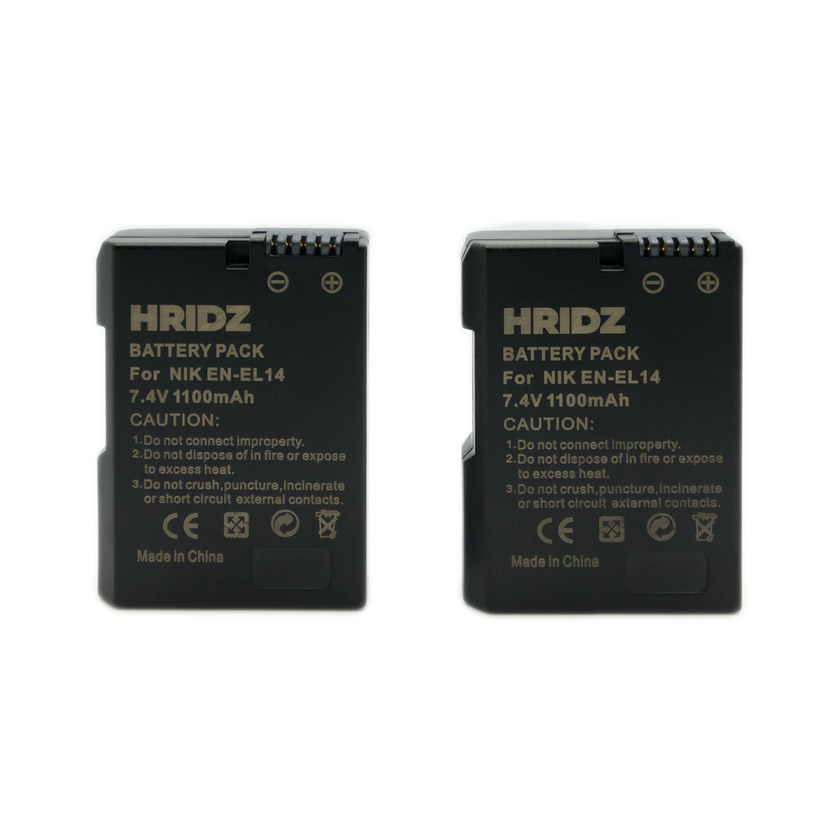 Hridz EN-EL14 Replacement Battery for Nikon D-Series, Coolpix & P-Series Cameras