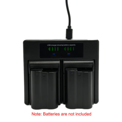 Hridz EN-EL15 Dual Charger for Nikon Battery Z8 Z7 Z6 D780 D500 D600 D750 D810 D850 Z5