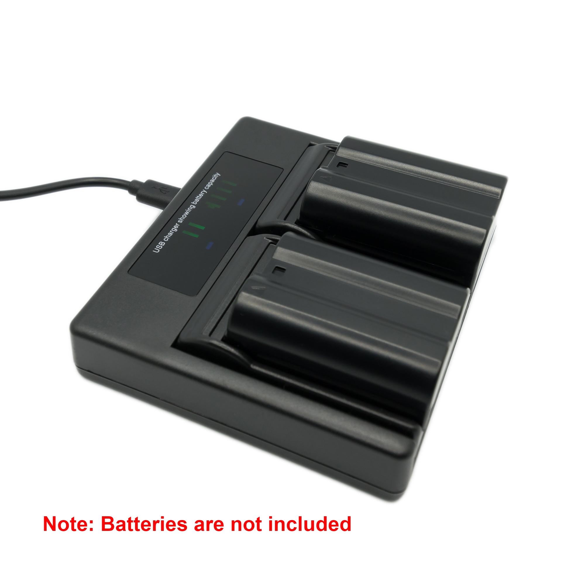 Hridz EN-EL15 Dual Charger for Nikon Battery Z8 Z7 Z6 D780 D500 D600 D750 D810 D850 Z5