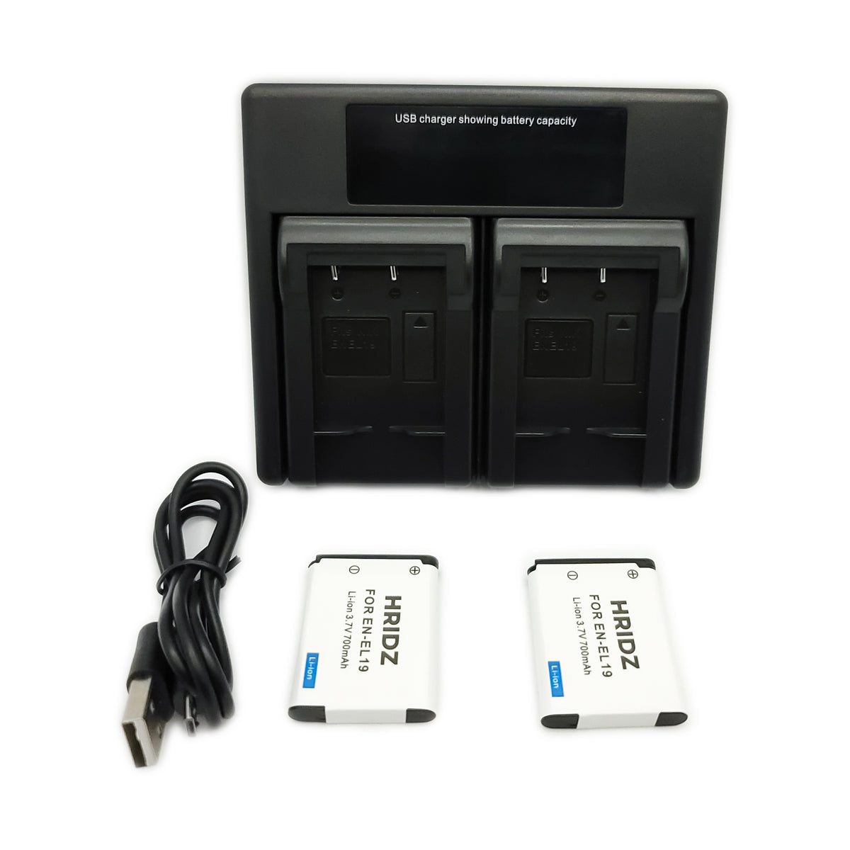 Hridz EN-EL19 2 Batteries & Dual Charger for Nikon Coolpix S-Series Cameras