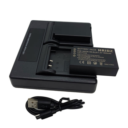 Hridz EN-EL20 2*Batteries & Dual Charger Combo for Nikon J series EN-EL20 EN-EL22 EL20A