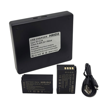 Hridz EN-EL20 2*Batteries & Dual Charger Combo for Nikon J series EN-EL20 EN-EL22 EL20A