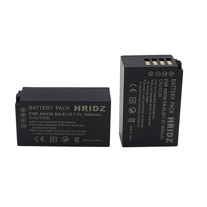 Hridz EN-EL20 2*Batteries & Dual Charger Combo for Nikon J series EN-EL20 EN-EL22 EL20A