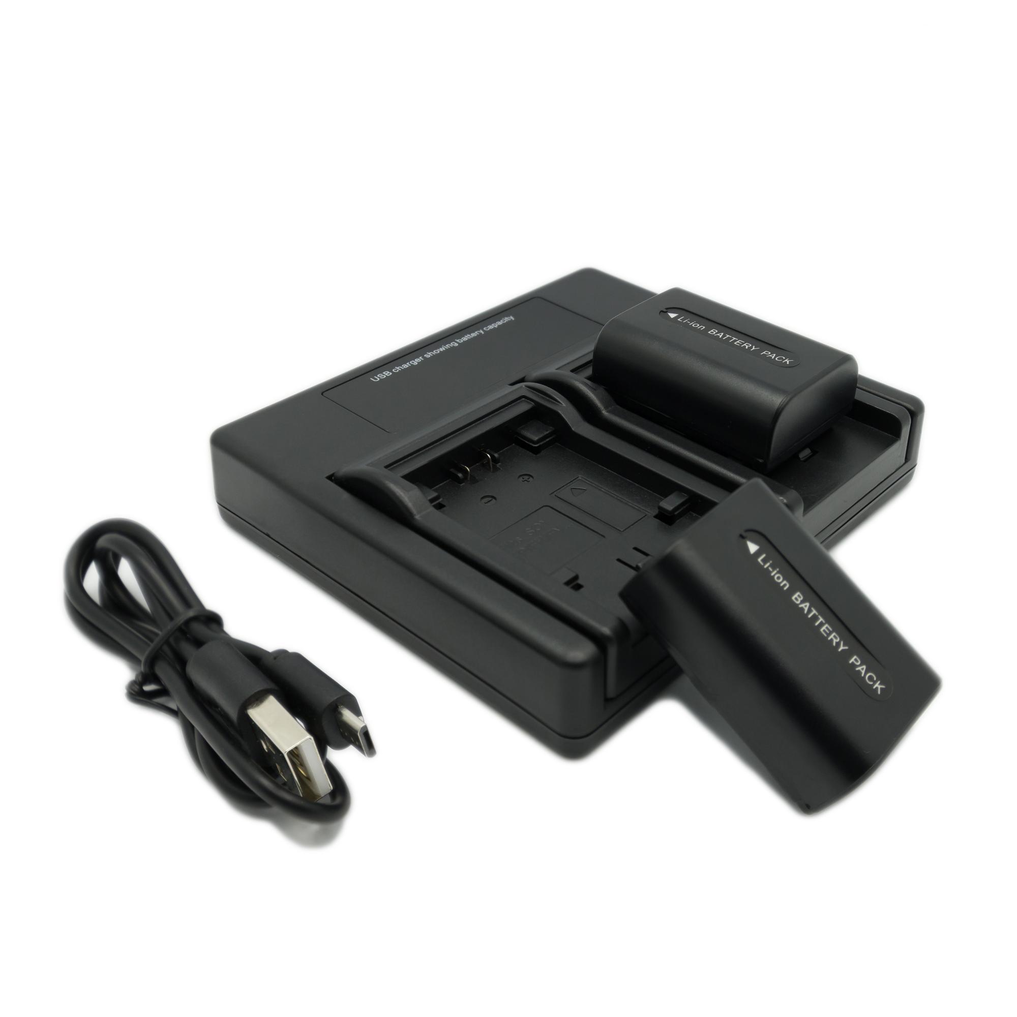 Hridz FH50 2*Batteries 1*Dual Charger for Sony Cyber-Shot NP-FH50 HX1 HX100